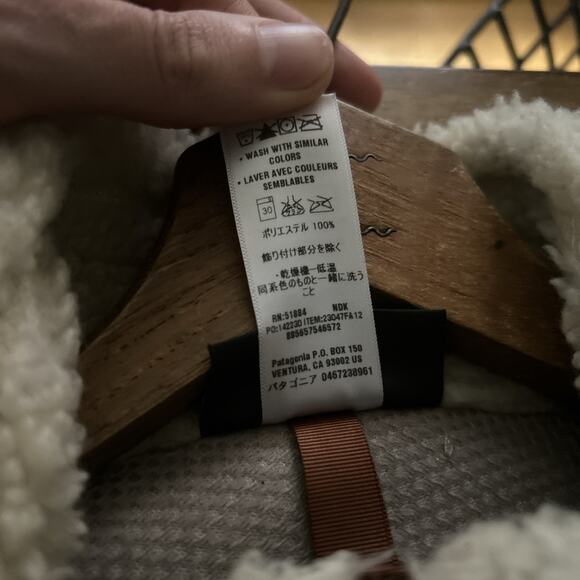 Patagonia Retro X Fleece Vest Tan Beige Brown Sherpa Size Large Deep Pile EUC - Picture 7 of 7